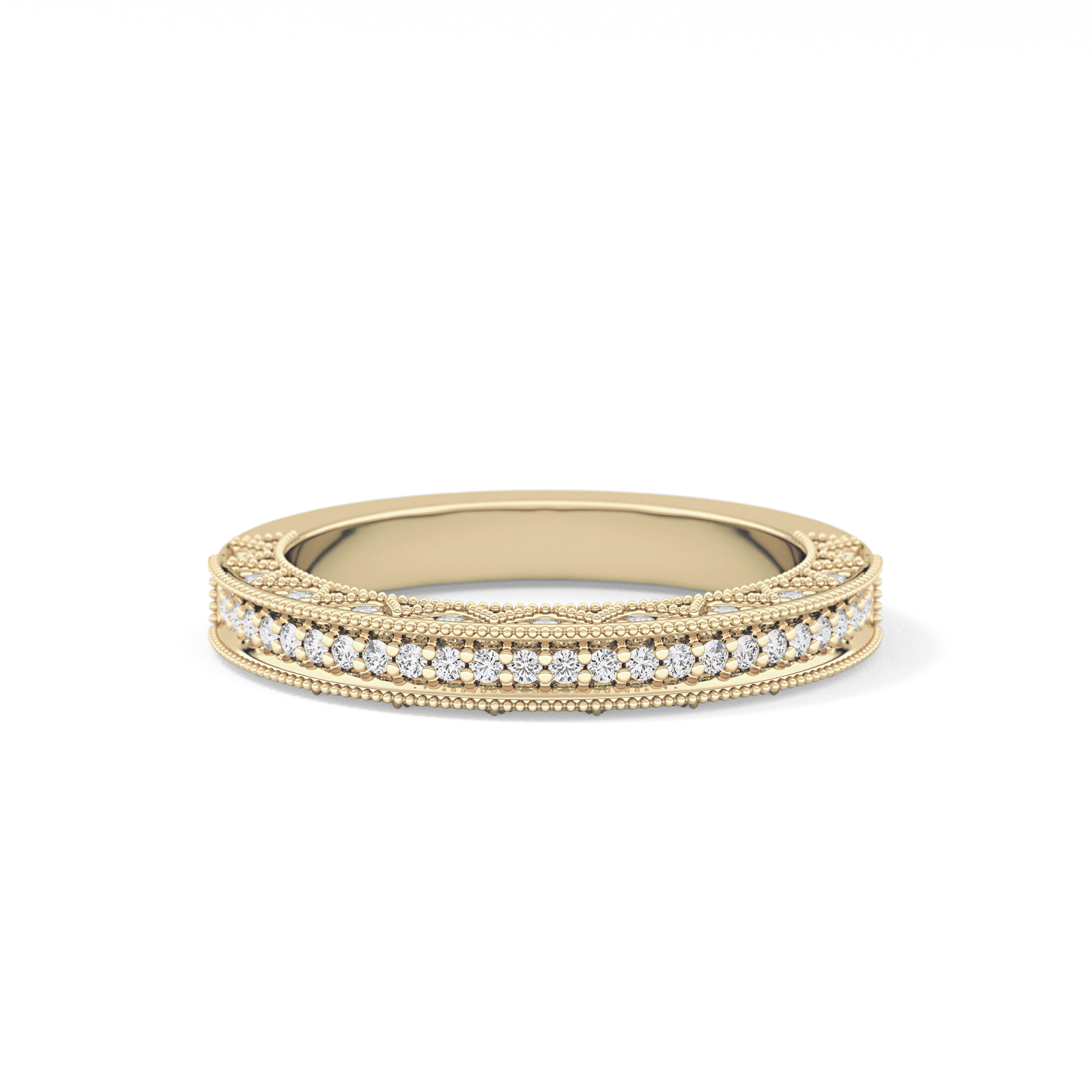 Half Eternity Wedding Band with 0.27 TCW Round Cut Moissanite – Yellow, White, or Rose Gold