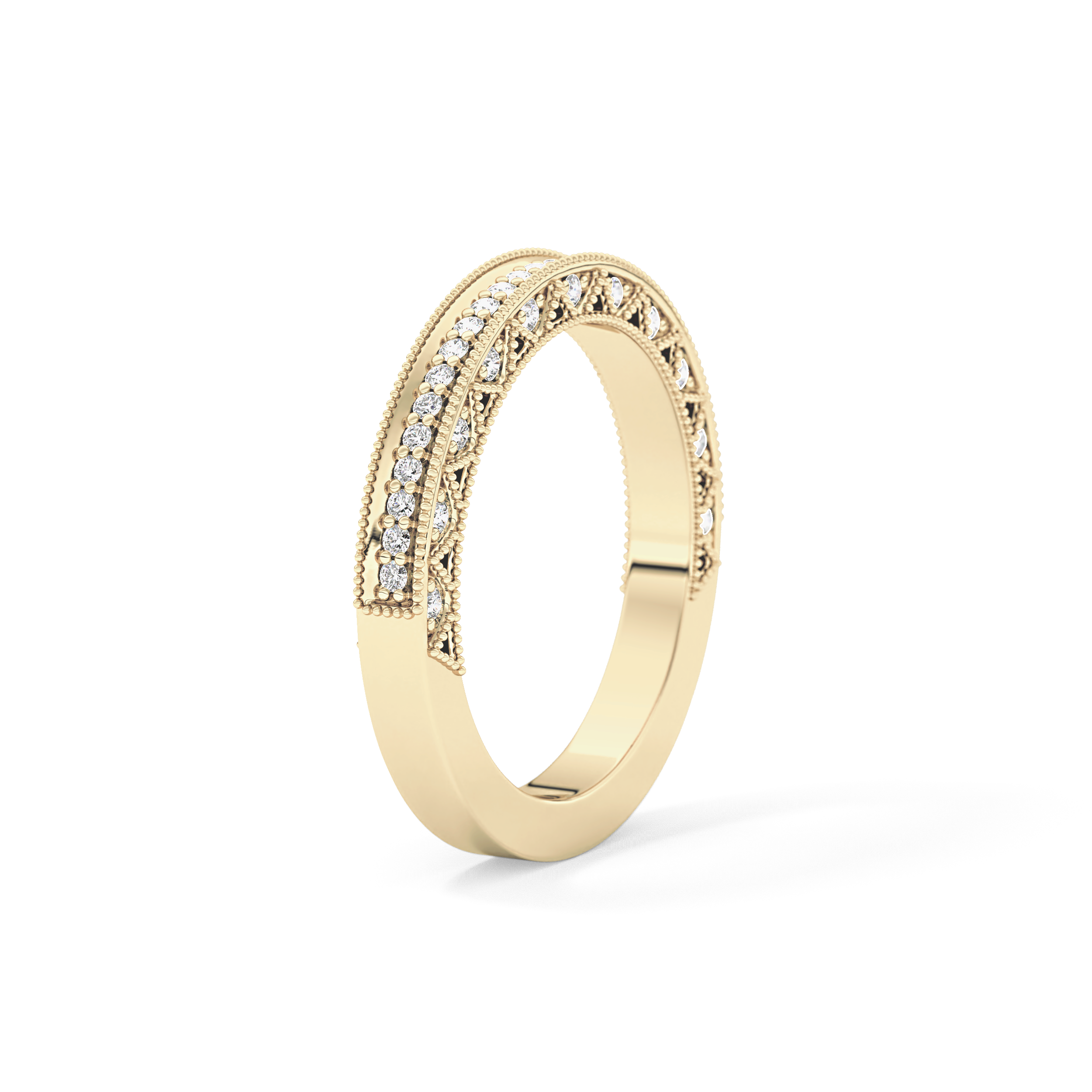 Half Eternity Wedding Band with 0.27 TCW Round Cut Moissanite – Yellow, White, or Rose Gold