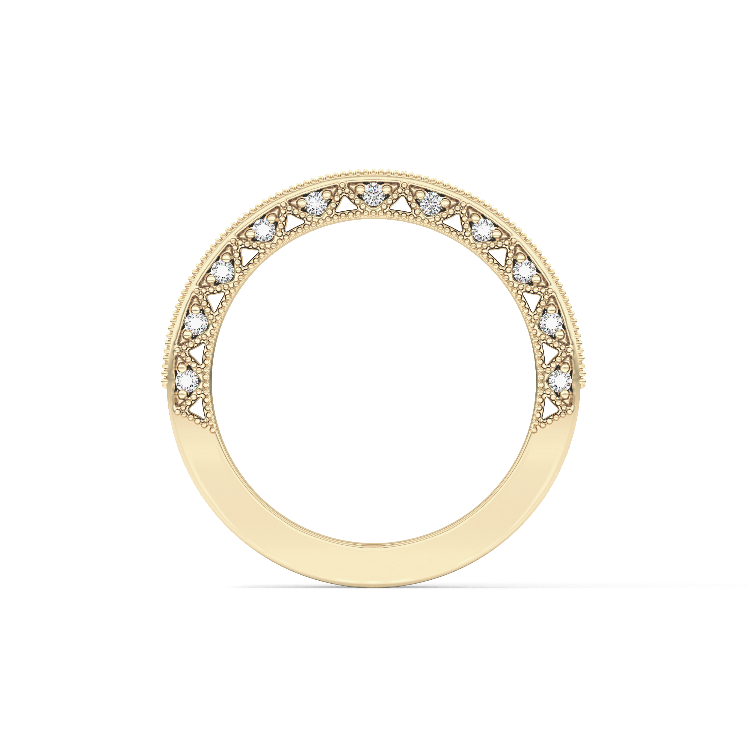 Half Eternity Wedding Band with 0.27 TCW Round Cut Moissanite – Yellow, White, or Rose Gold