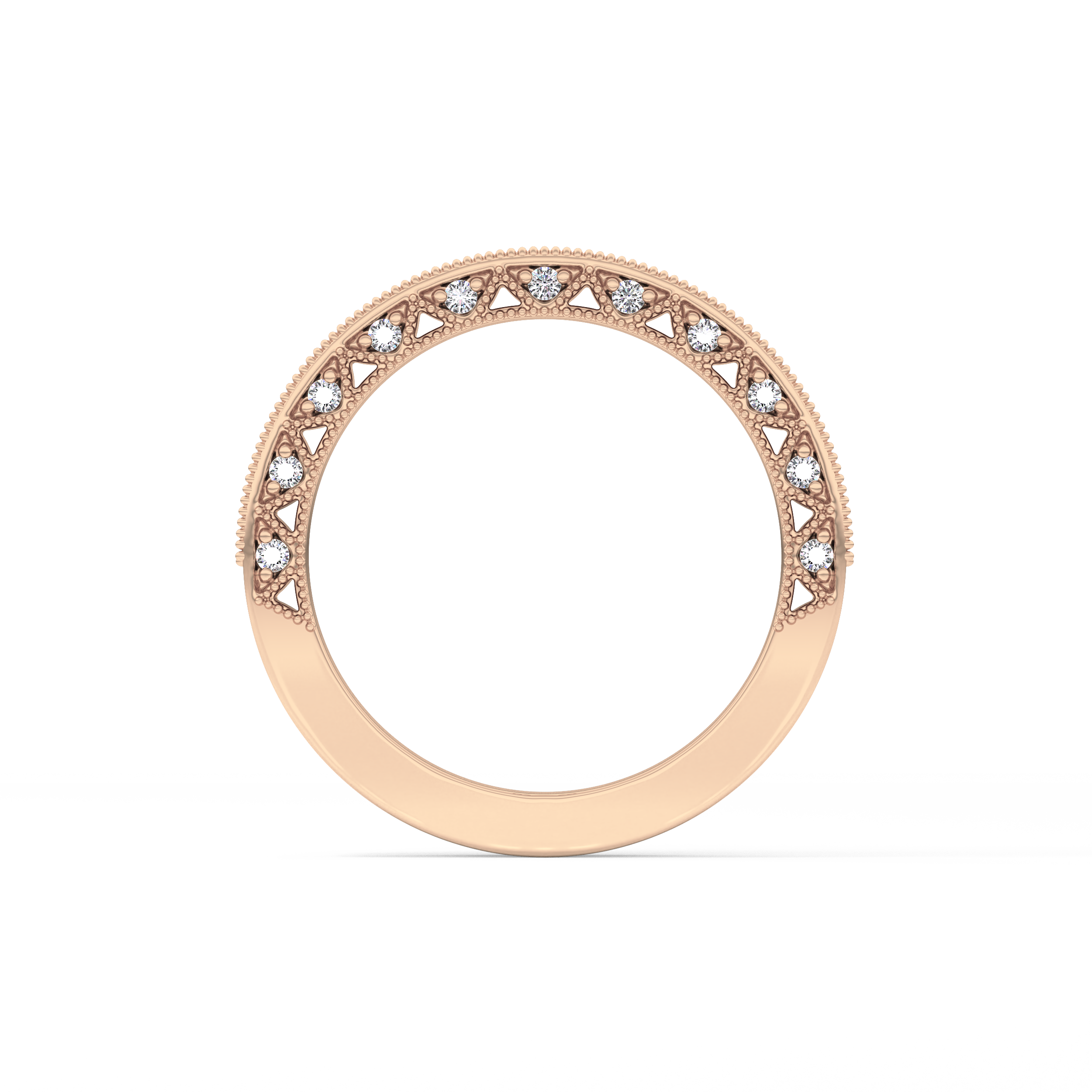 Half Eternity Wedding Band with 0.27 TCW Round Cut Moissanite – Yellow, White, or Rose Gold