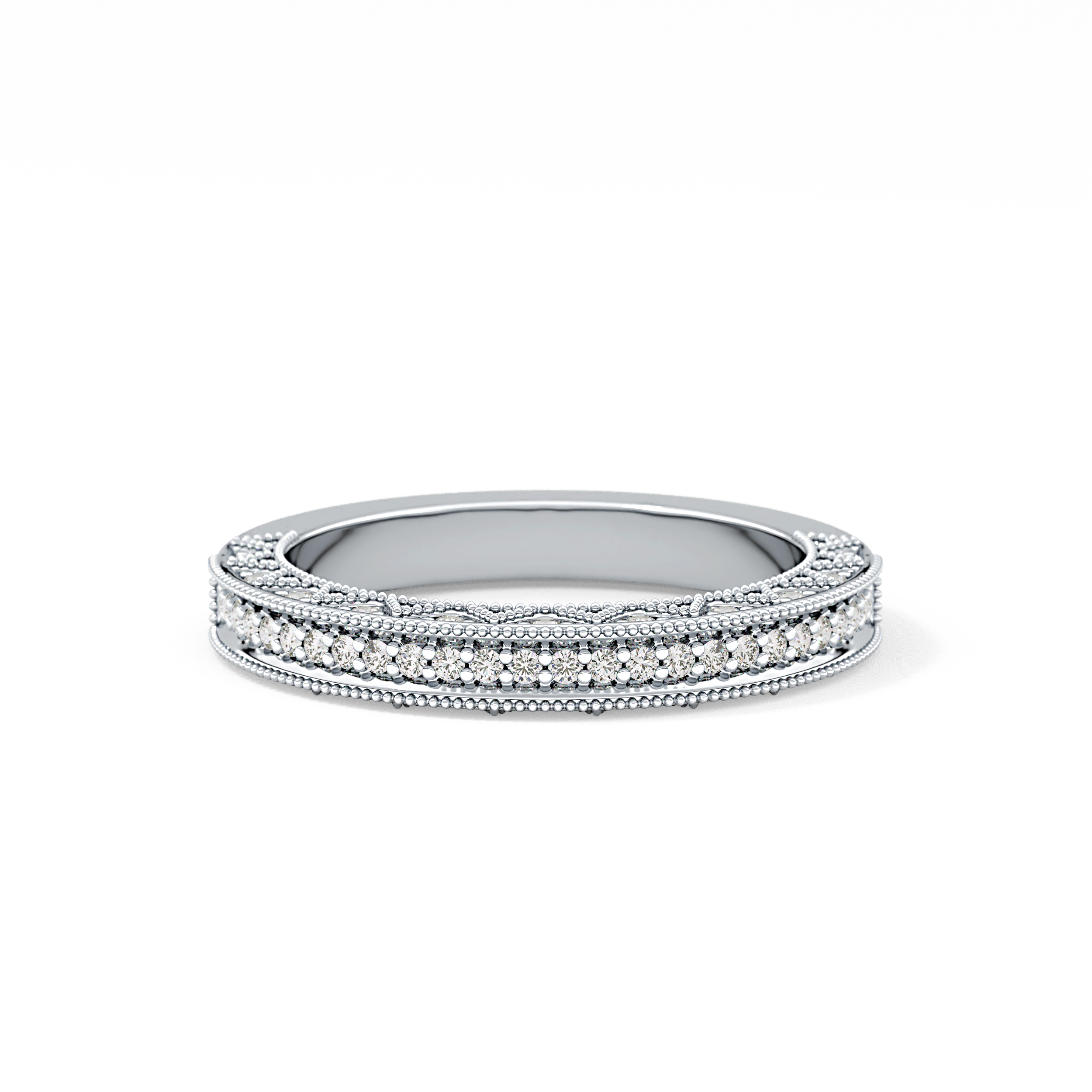 Half Eternity Wedding Band with 0.27 TCW Round Cut Moissanite – Yellow, White, or Rose Gold