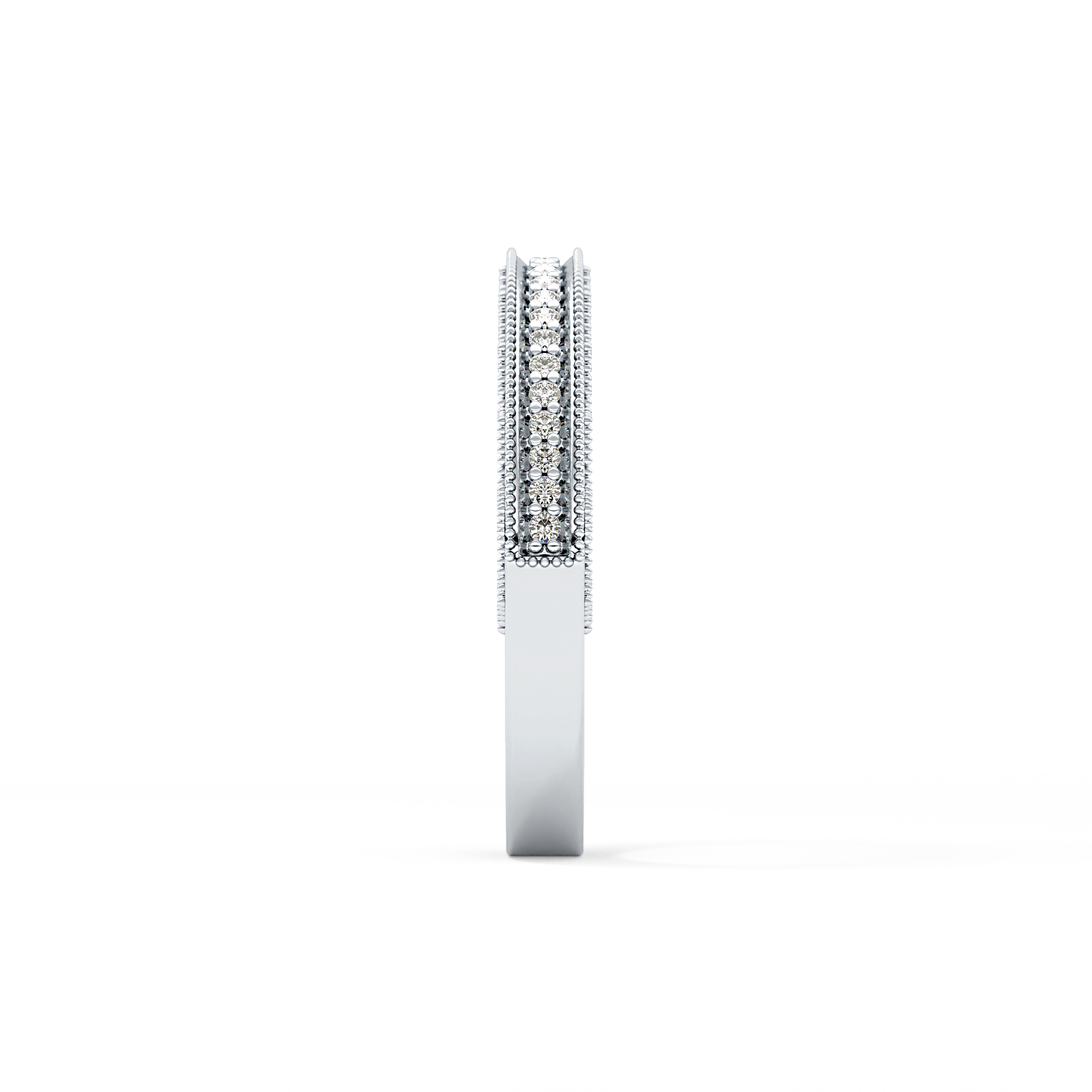 Half Eternity Wedding Band with 0.27 TCW Round Cut Moissanite – Yellow, White, or Rose Gold
