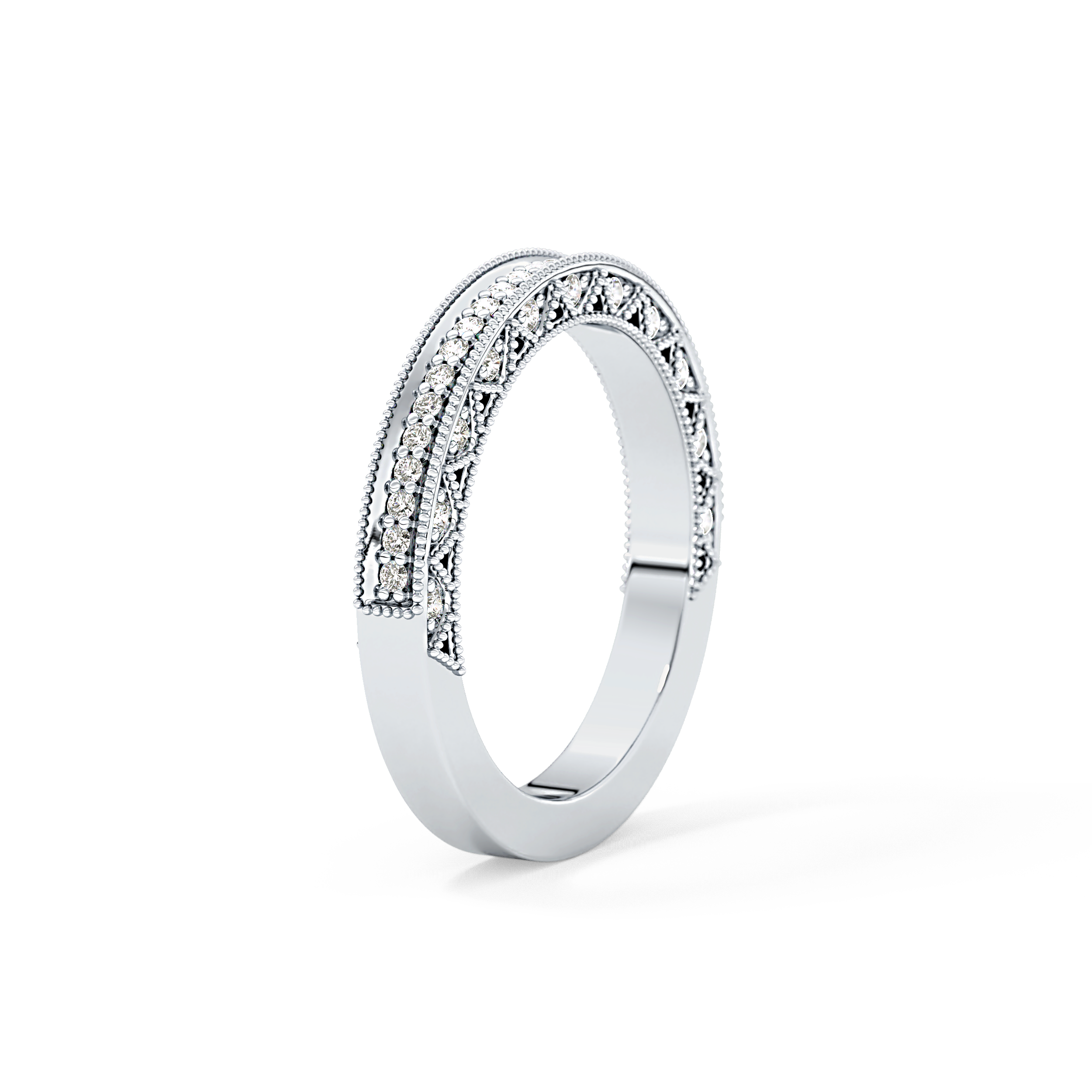 Half Eternity Wedding Band with 0.27 TCW Round Cut Moissanite – Yellow, White, or Rose Gold