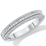 Half Eternity Wedding Band with 0.27 TCW Round Cut Moissanite – Yellow, White, or Rose Gold