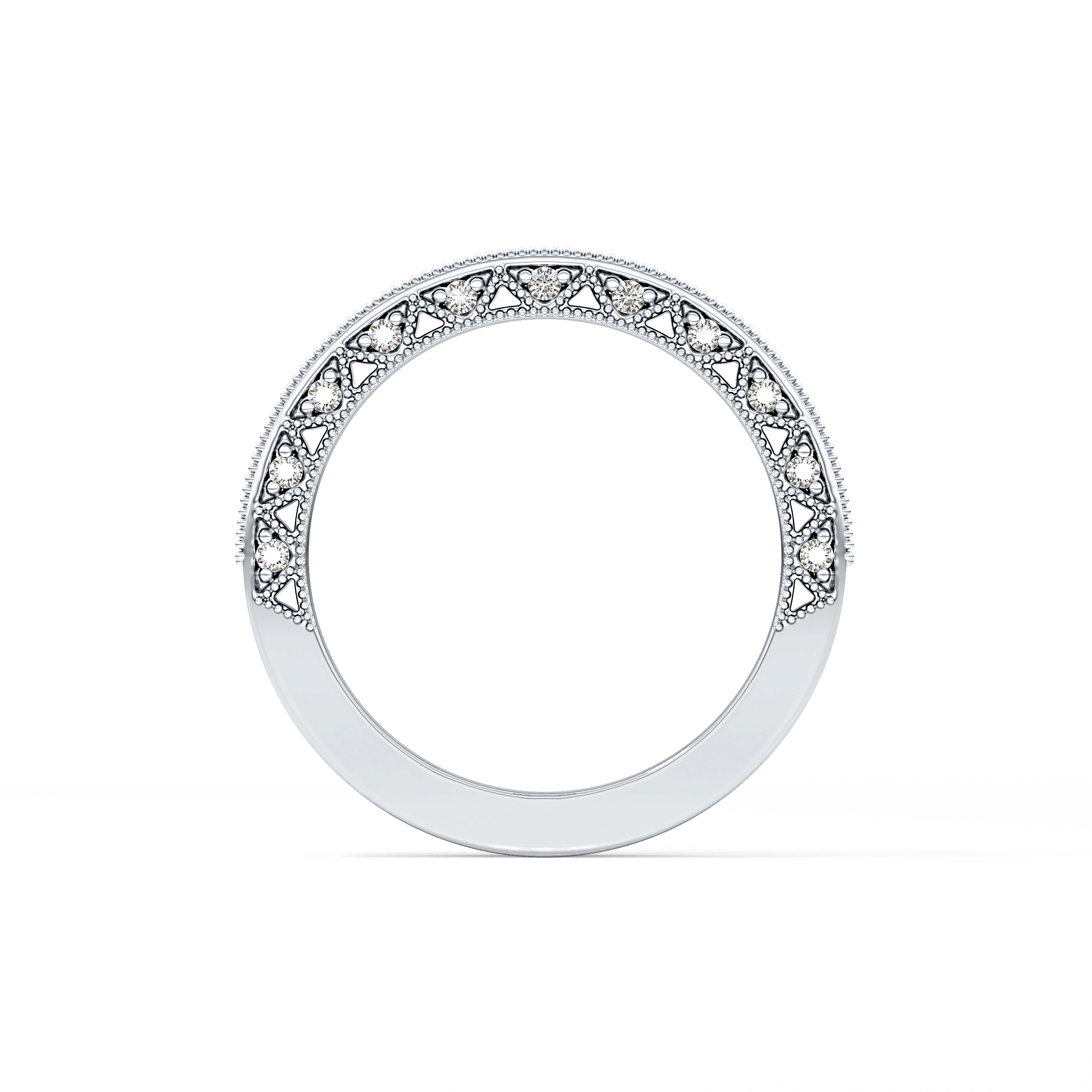 Half Eternity Wedding Band with 0.27 TCW Round Cut Moissanite – Yellow, White, or Rose Gold