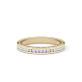 Half Eternity Wedding Band with 0.48 TCW Princess Cut Moissanite – Yellow, White, or Rose Gold