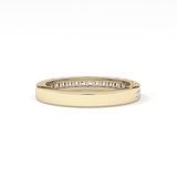 Half Eternity Wedding Band with 0.48 TCW Princess Cut Moissanite – Yellow, White, or Rose Gold