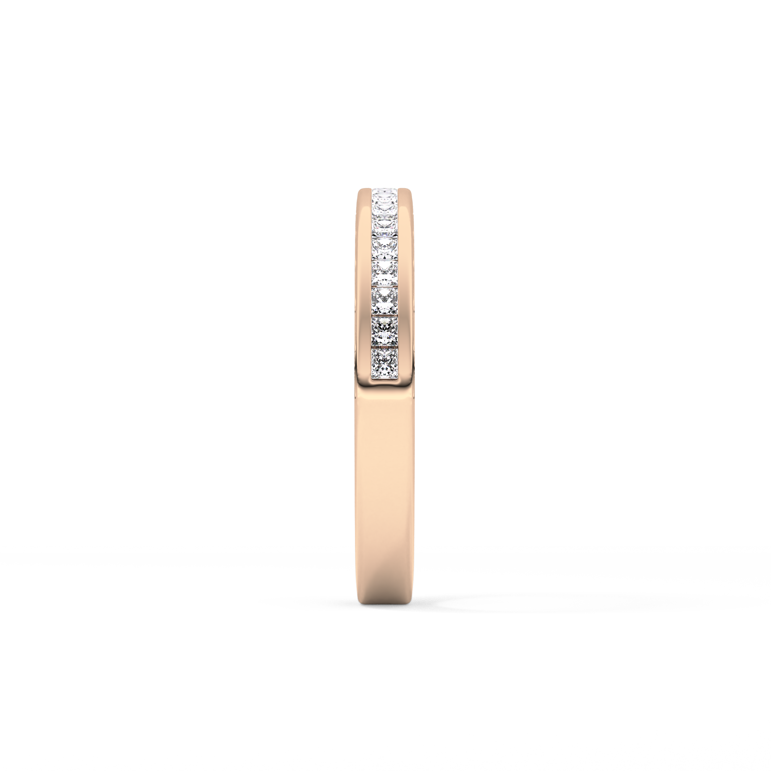 Half Eternity Wedding Band with 0.48 TCW Princess Cut Moissanite – Yellow, White, or Rose Gold