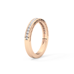 Half Eternity Wedding Band with 0.48 TCW Princess Cut Moissanite – Yellow, White, or Rose Gold