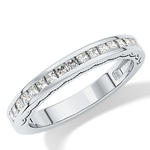 Half Eternity Wedding Band with 0.48 TCW Princess Cut Moissanite – Yellow, White, or Rose Gold