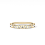 Half Eternity Wedding Band with 0.2 TCW Round Cut Moissanite – Yellow, White, or Rose Gold
