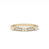 Half Eternity Wedding Band with 0.2 TCW Round Cut Moissanite – Yellow, White, or Rose Gold