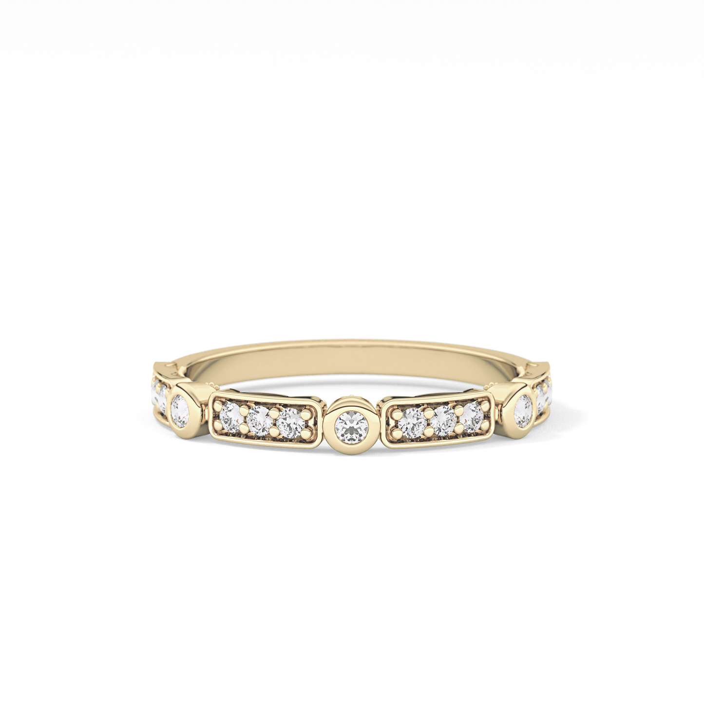 Half Eternity Wedding Band with 0.2 TCW Round Cut Moissanite – Yellow, White, or Rose Gold