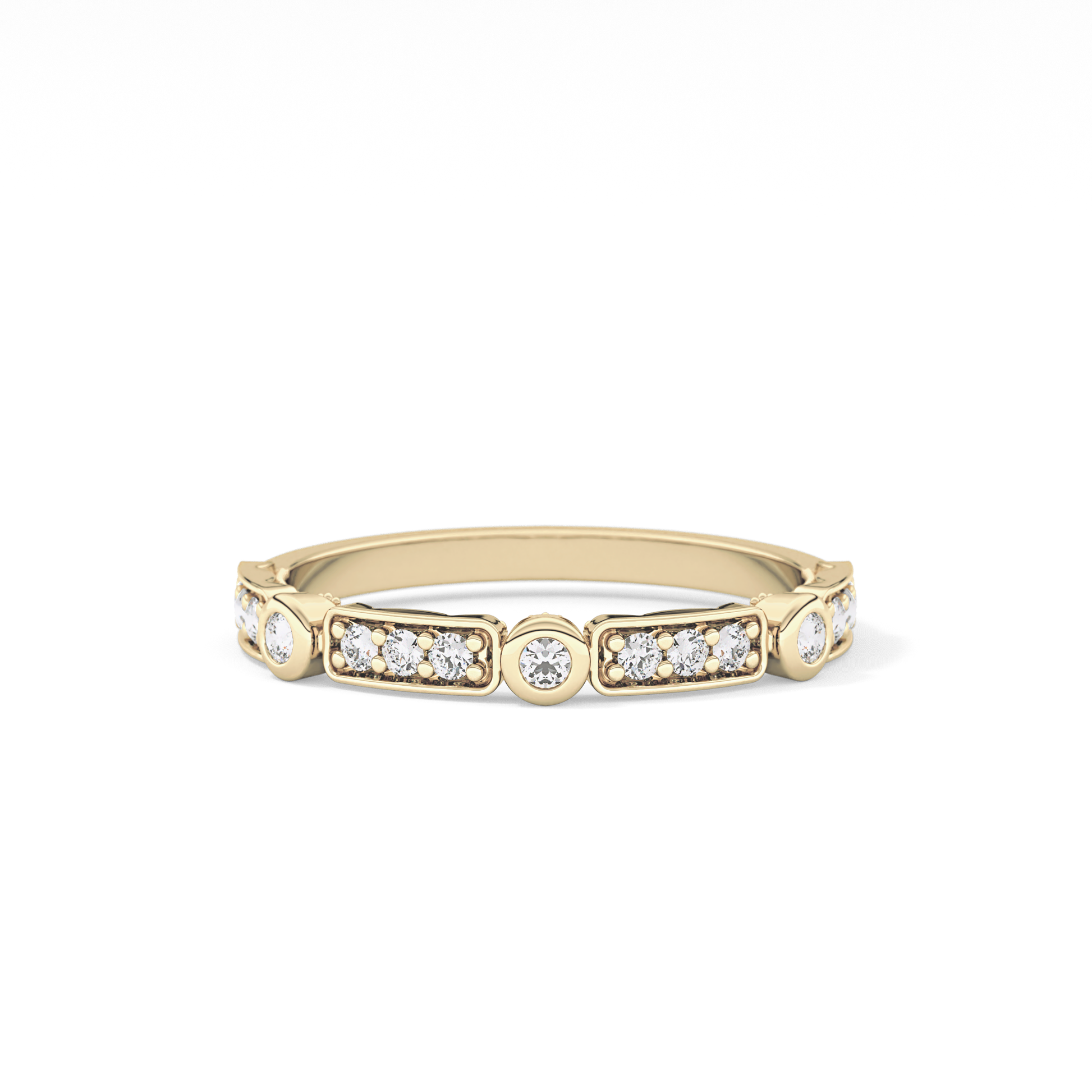 Half Eternity Wedding Band with 0.2 TCW Round Cut Moissanite – Yellow, White, or Rose Gold