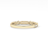 Half Eternity Wedding Band with 0.2 TCW Round Cut Moissanite – Yellow, White, or Rose Gold