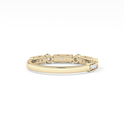 Half Eternity Wedding Band with 0.2 TCW Round Cut Moissanite – Yellow, White, or Rose Gold