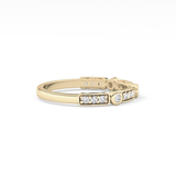 Half Eternity Wedding Band with 0.2 TCW Round Cut Moissanite – Yellow, White, or Rose Gold