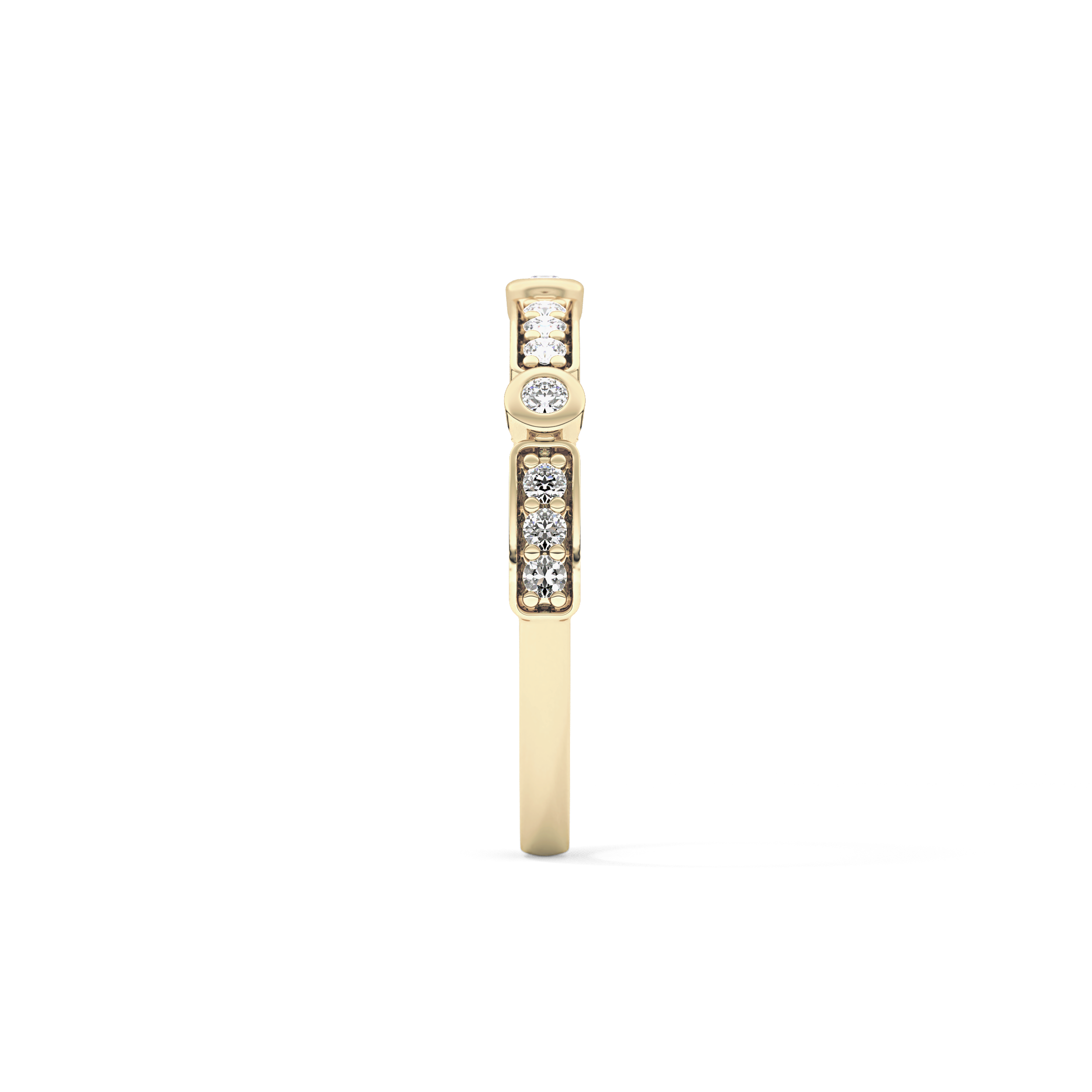 Half Eternity Wedding Band with 0.2 TCW Round Cut Moissanite – Yellow, White, or Rose Gold