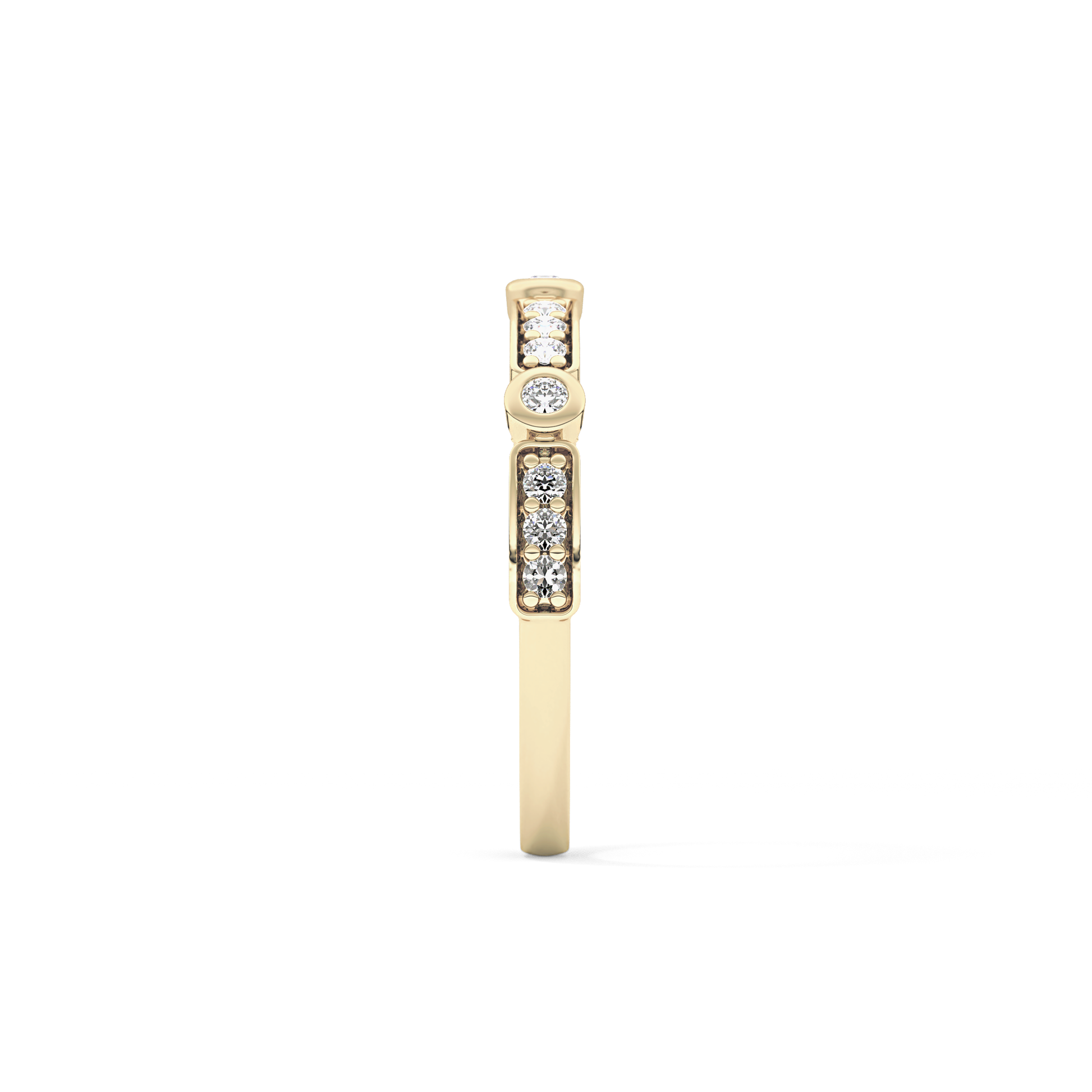 Half Eternity Wedding Band with 0.2 TCW Round Cut Moissanite – Yellow, White, or Rose Gold