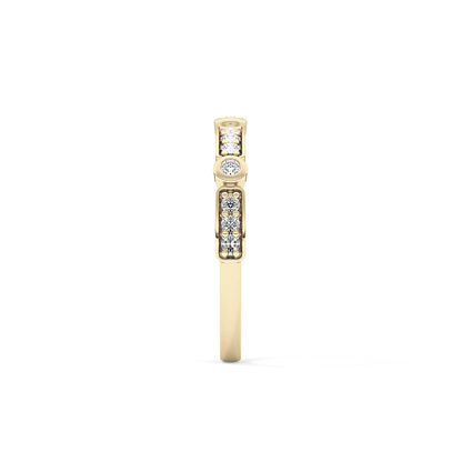 Half Eternity Wedding Band with 0.2 TCW Round Cut Moissanite – Yellow, White, or Rose Gold