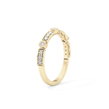 Half Eternity Wedding Band with 0.2 TCW Round Cut Moissanite – Yellow, White, or Rose Gold
