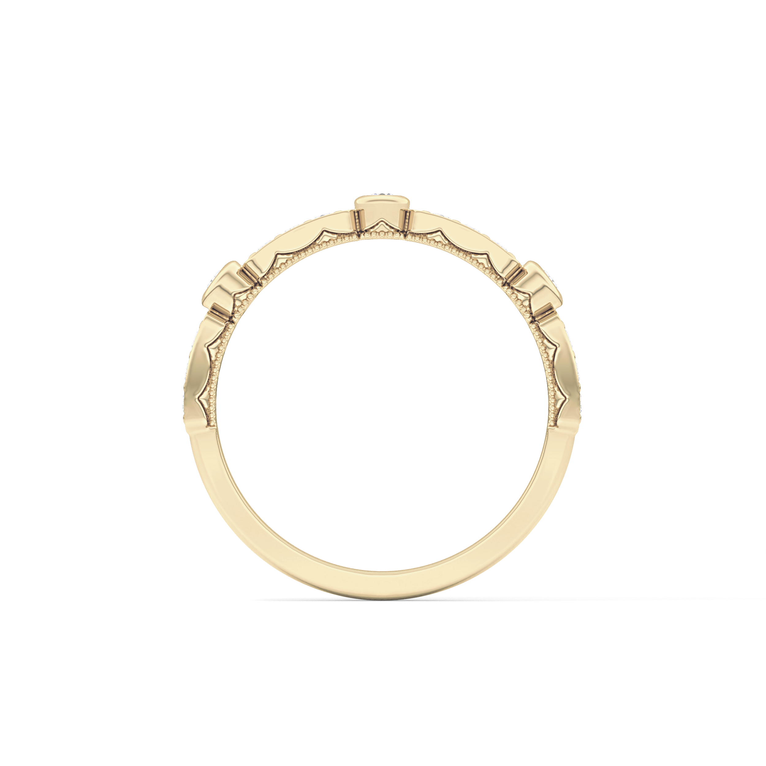 Half Eternity Wedding Band with 0.2 TCW Round Cut Moissanite – Yellow, White, or Rose Gold
