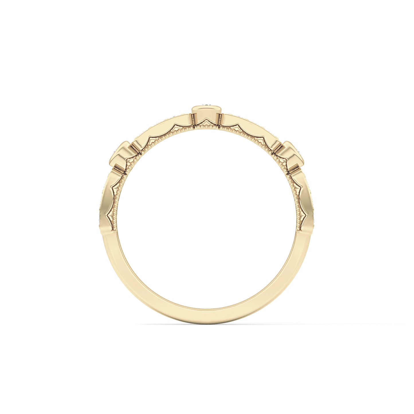 Half Eternity Wedding Band with 0.2 TCW Round Cut Moissanite – Yellow, White, or Rose Gold