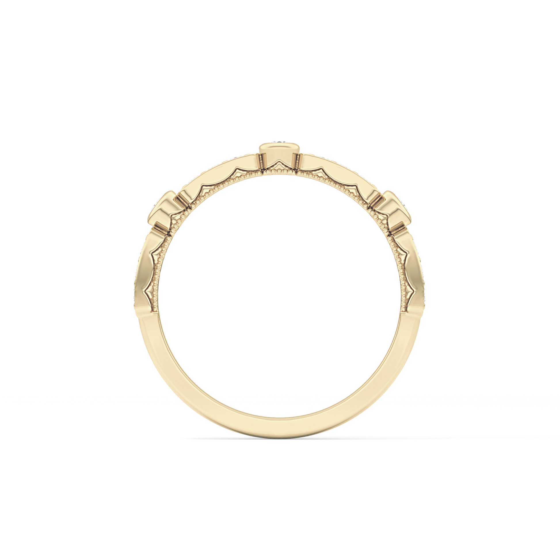 Half Eternity Wedding Band with 0.2 TCW Round Cut Moissanite – Yellow, White, or Rose Gold