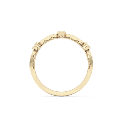 Half Eternity Wedding Band with 0.2 TCW Round Cut Moissanite – Yellow, White, or Rose Gold