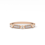 Half Eternity Wedding Band with 0.2 TCW Round Cut Moissanite – Yellow, White, or Rose Gold