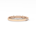 Half Eternity Wedding Band with 0.2 TCW Round Cut Moissanite – Yellow, White, or Rose Gold