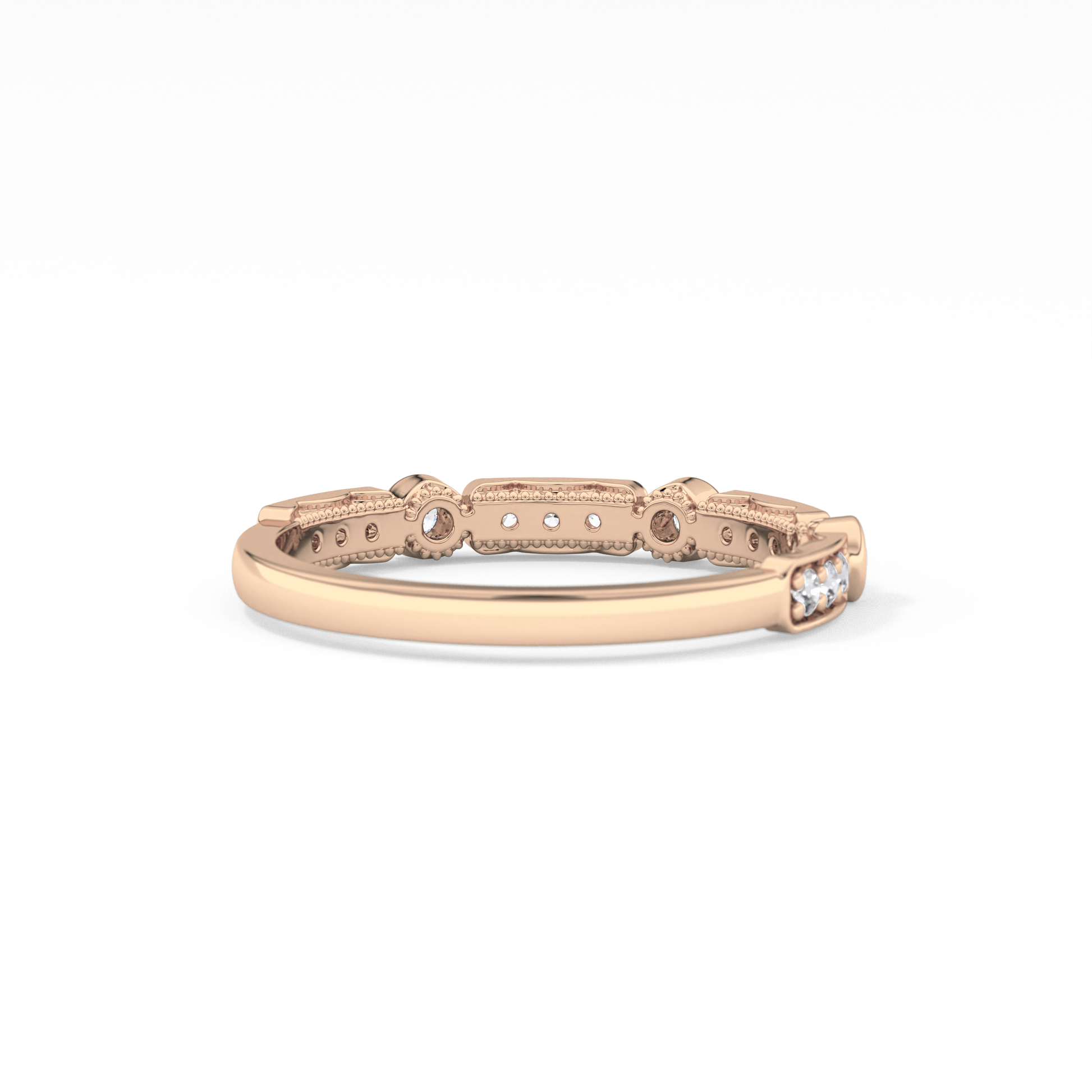 Half Eternity Wedding Band with 0.2 TCW Round Cut Moissanite – Yellow, White, or Rose Gold