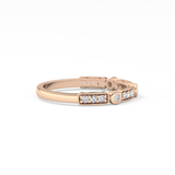 Half Eternity Wedding Band with 0.2 TCW Round Cut Moissanite – Yellow, White, or Rose Gold