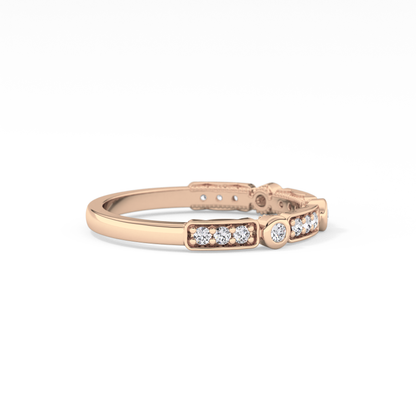 Half Eternity Wedding Band with 0.2 TCW Round Cut Moissanite – Yellow, White, or Rose Gold