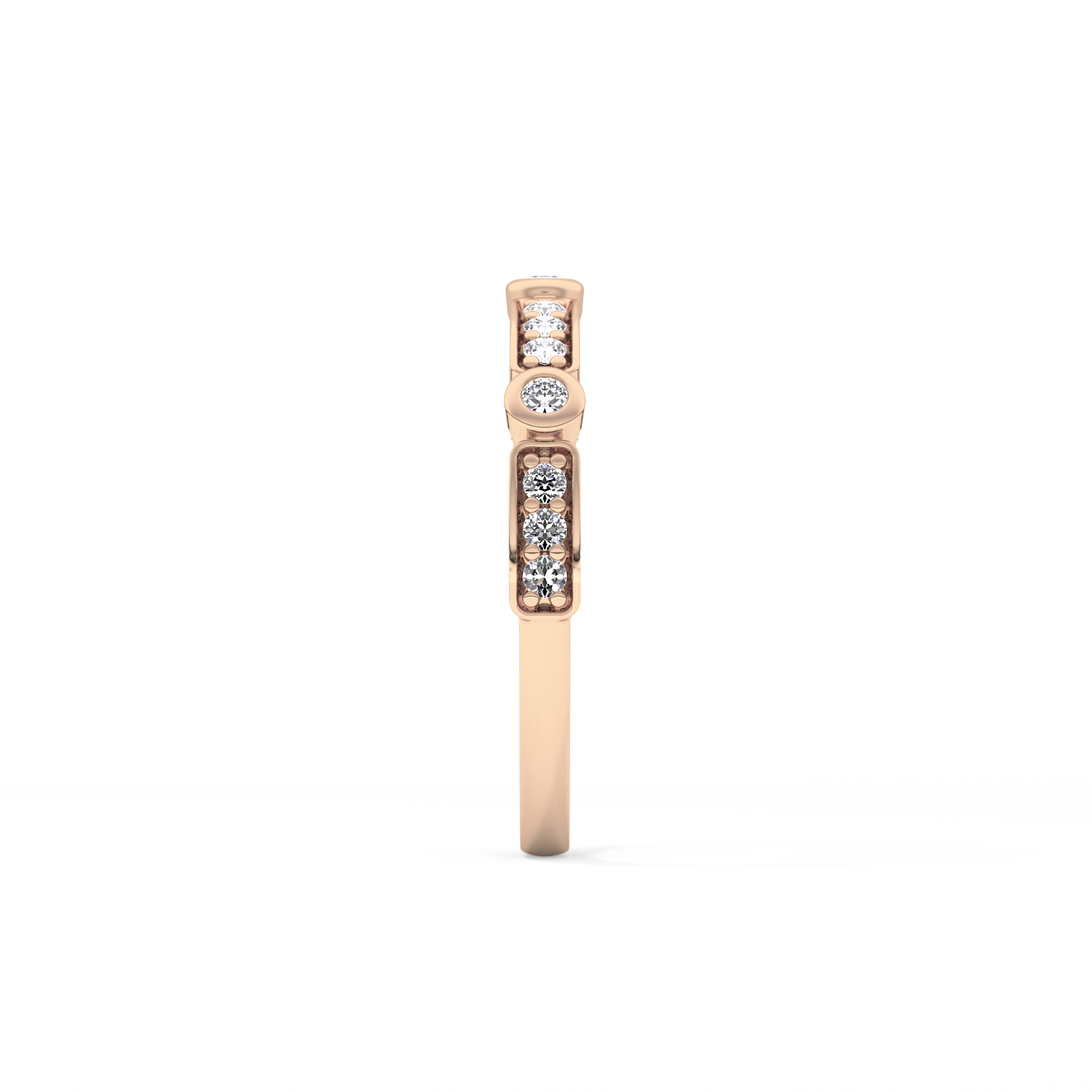 Half Eternity Wedding Band with 0.2 TCW Round Cut Moissanite – Yellow, White, or Rose Gold