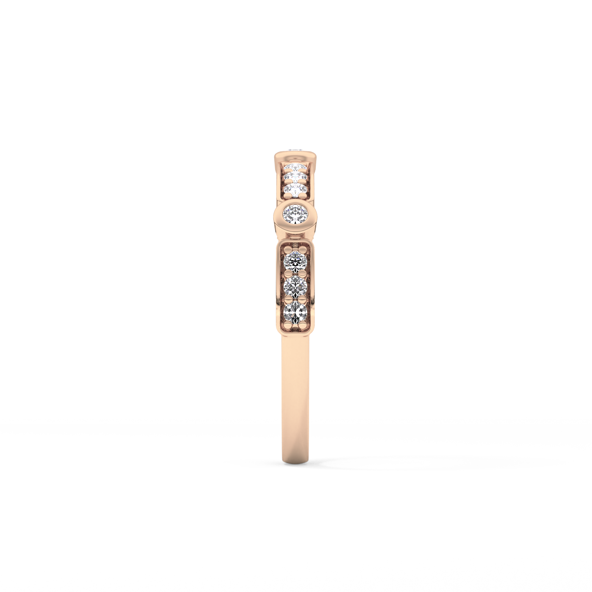 Half Eternity Wedding Band with 0.2 TCW Round Cut Moissanite – Yellow, White, or Rose Gold