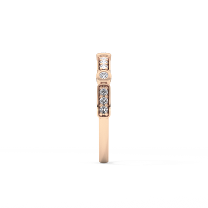 Half Eternity Wedding Band with 0.2 TCW Round Cut Moissanite – Yellow, White, or Rose Gold