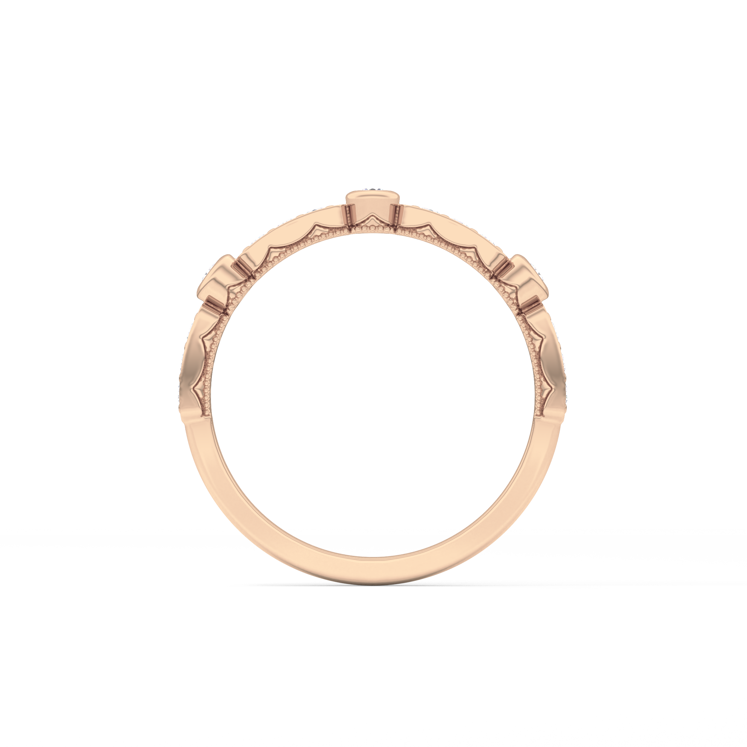 Half Eternity Wedding Band with 0.2 TCW Round Cut Moissanite – Yellow, White, or Rose Gold