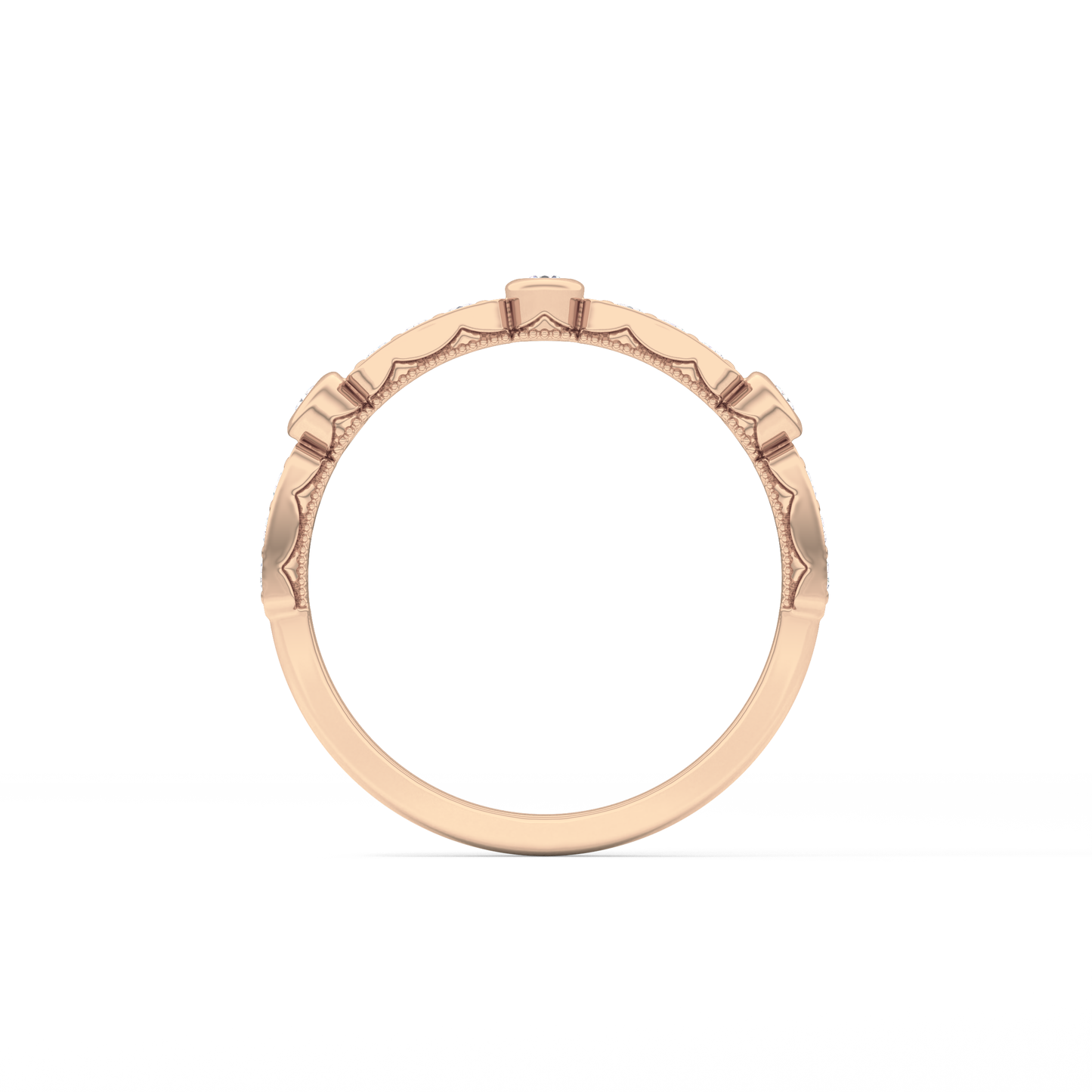 Half Eternity Wedding Band with 0.2 TCW Round Cut Moissanite – Yellow, White, or Rose Gold