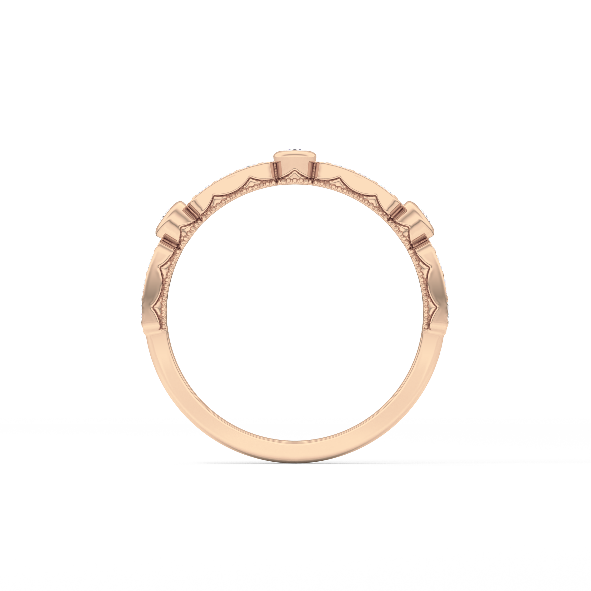 Half Eternity Wedding Band with 0.2 TCW Round Cut Moissanite – Yellow, White, or Rose Gold