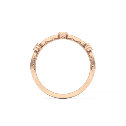 Half Eternity Wedding Band with 0.2 TCW Round Cut Moissanite – Yellow, White, or Rose Gold