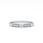 Half Eternity Wedding Band with 0.2 TCW Round Cut Moissanite – Yellow, White, or Rose Gold