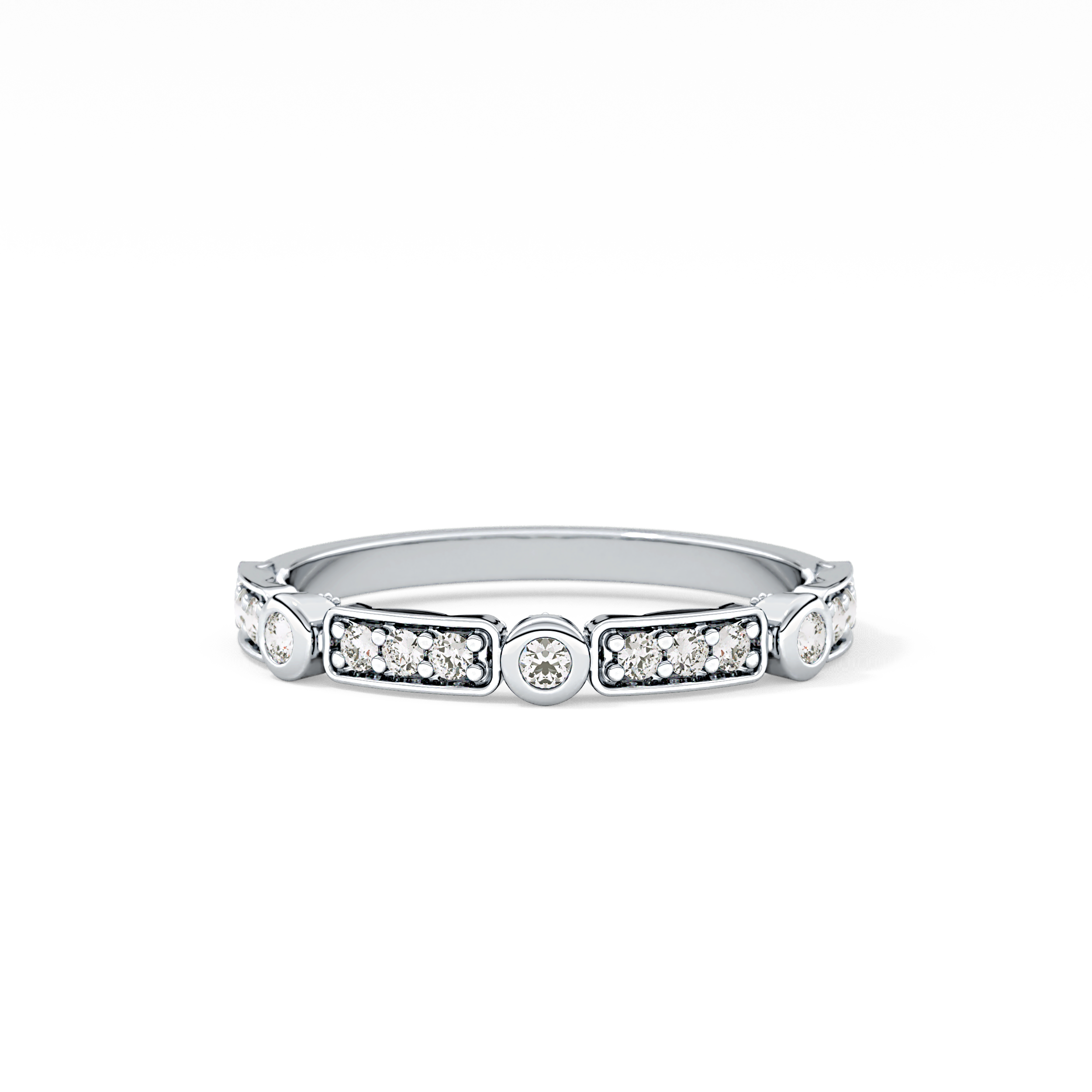 Half Eternity Wedding Band with 0.2 TCW Round Cut Moissanite – Yellow, White, or Rose Gold