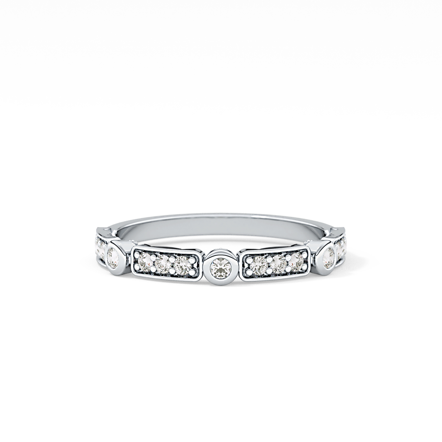 Half Eternity Wedding Band with 0.2 TCW Round Cut Moissanite – Yellow, White, or Rose Gold