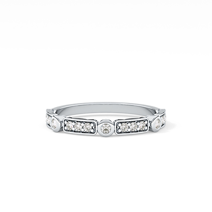 Half Eternity Wedding Band with 0.2 TCW Round Cut Moissanite – Yellow, White, or Rose Gold