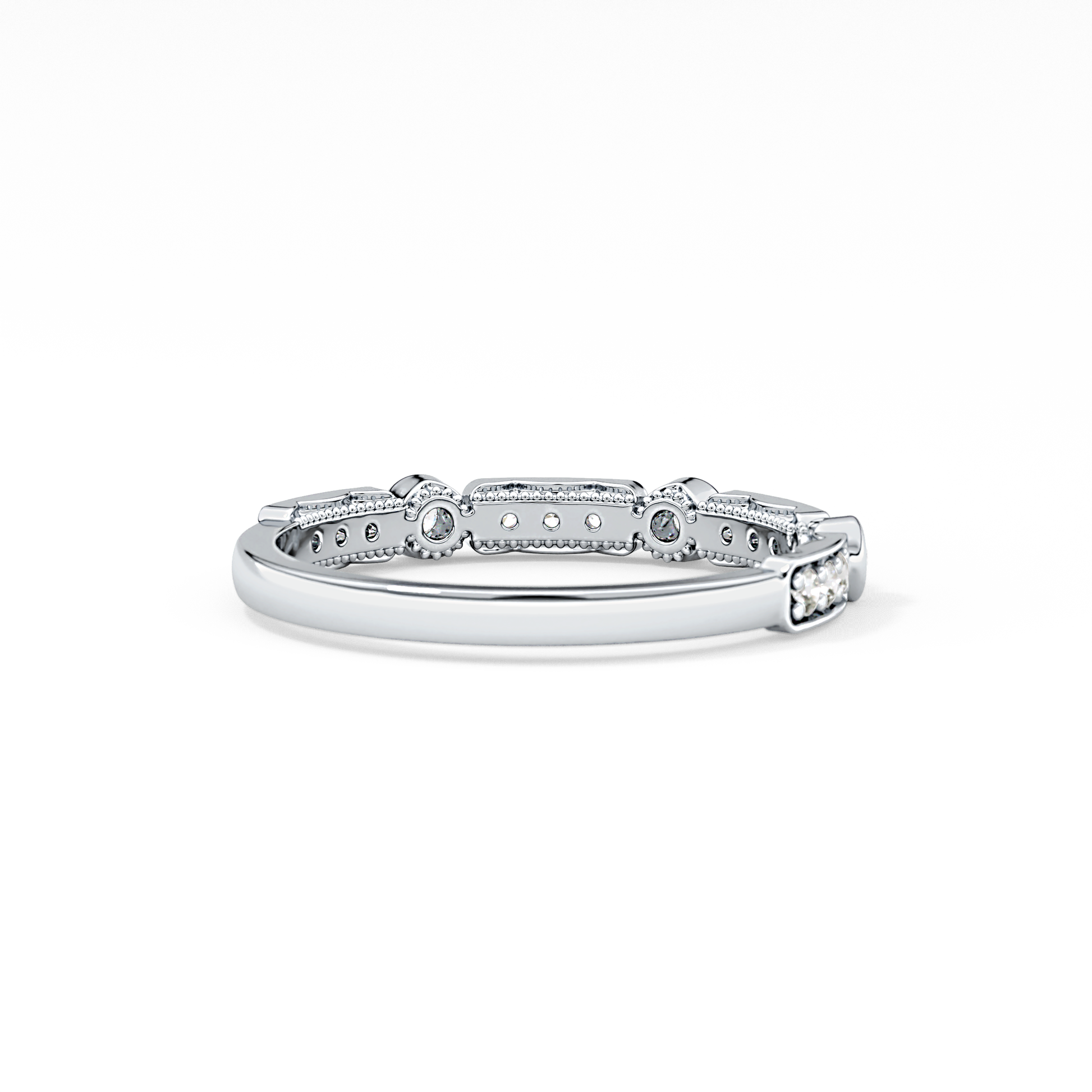 Half Eternity Wedding Band with 0.2 TCW Round Cut Moissanite – Yellow, White, or Rose Gold