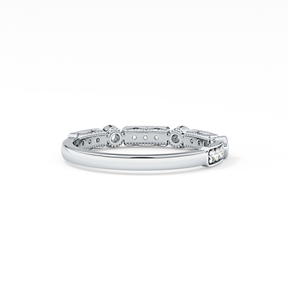 Half Eternity Wedding Band with 0.2 TCW Round Cut Moissanite – Yellow, White, or Rose Gold