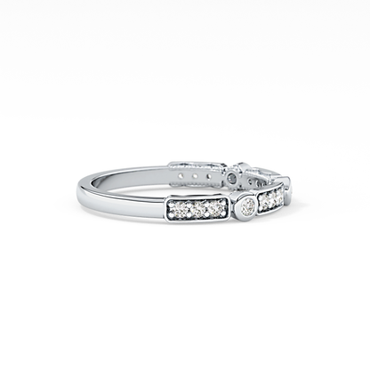 Half Eternity Wedding Band with 0.2 TCW Round Cut Moissanite – Yellow, White, or Rose Gold