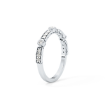 Half Eternity Wedding Band with 0.2 TCW Round Cut Moissanite – Yellow, White, or Rose Gold