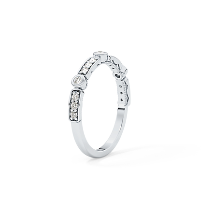 Half Eternity Wedding Band with 0.2 TCW Round Cut Moissanite – Yellow, White, or Rose Gold
